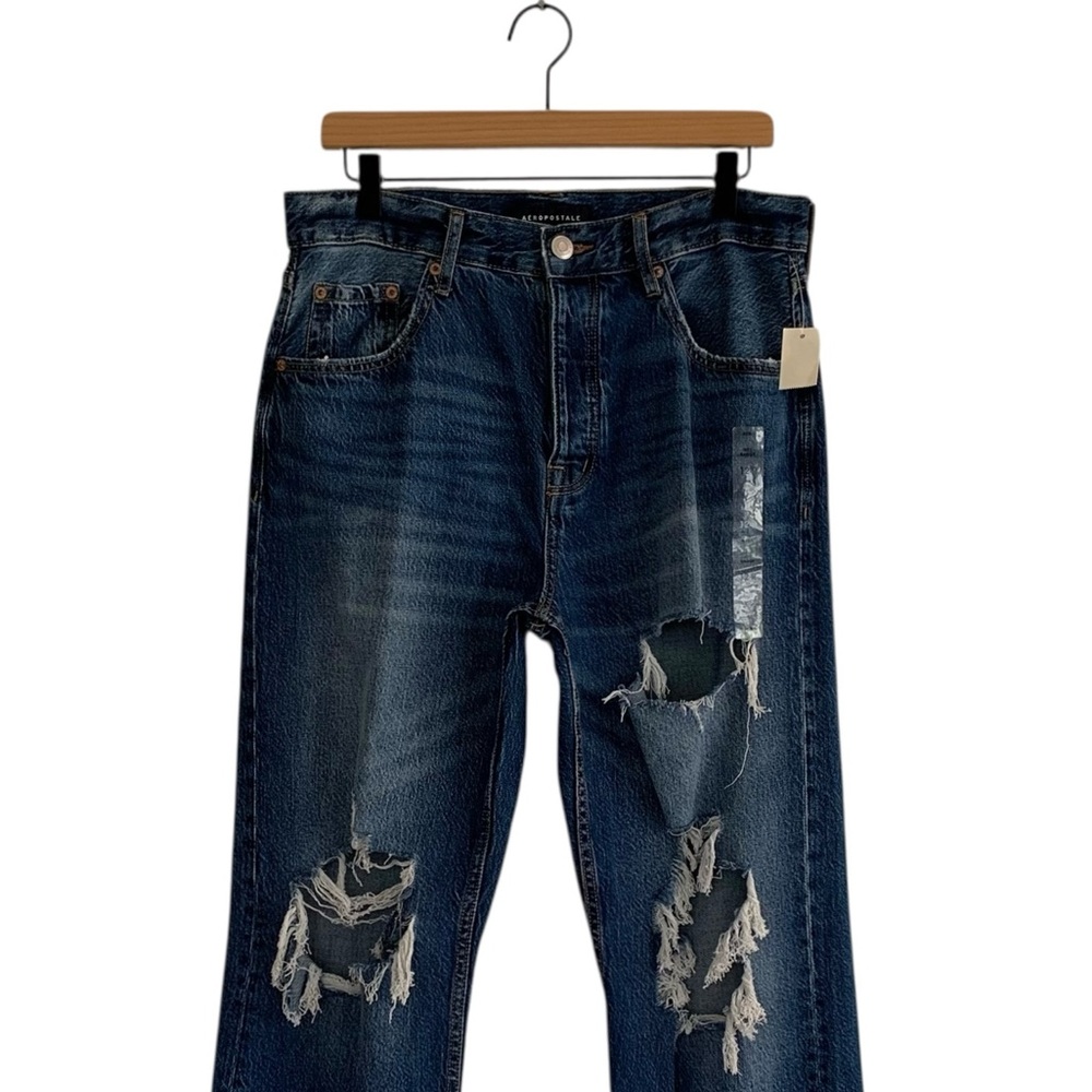 Aero 90’s Baggy Ripped Button Fly Jeans (Boho Distressed Festival Hippie Indie) - Picture 3 of 9